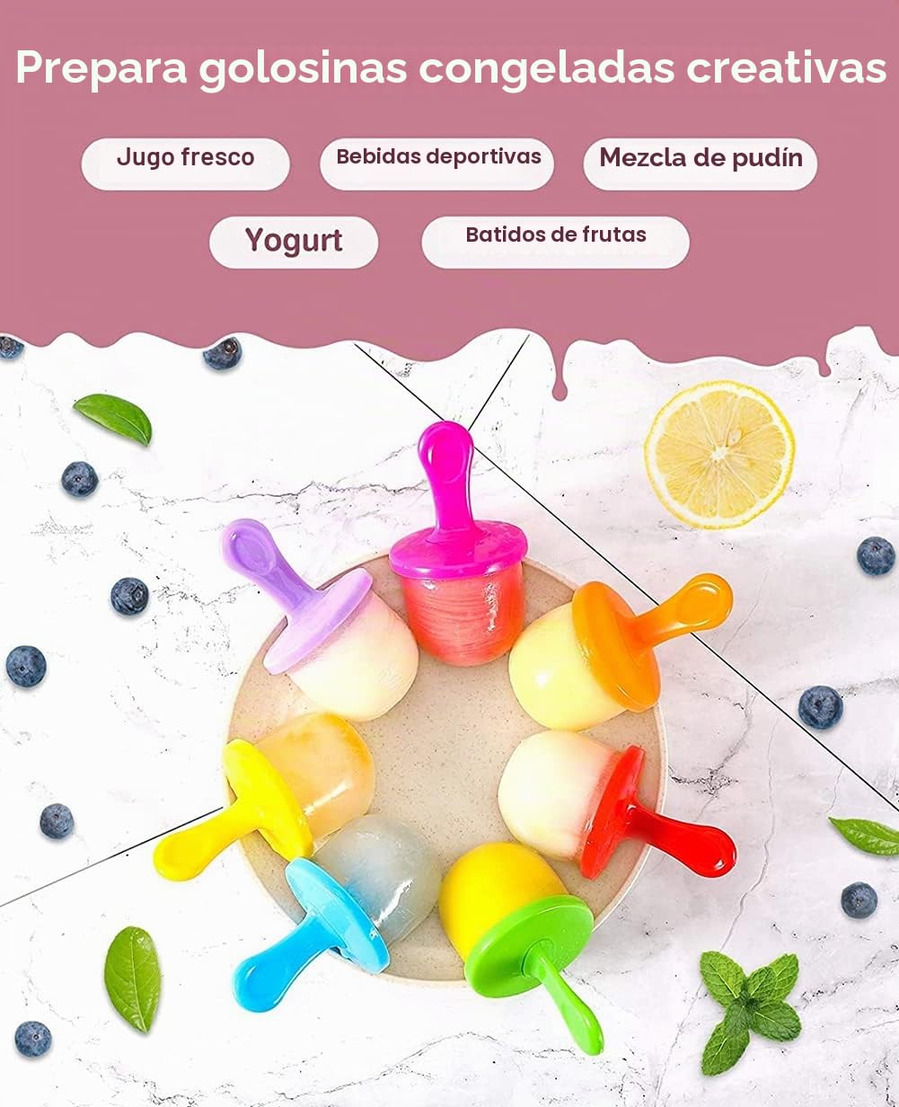 Multifuncional Moldes de Paletas,Mini Molde de Silicona,Mini Moldes Helados Silicona,Molde Paletas Ice Cream Mold para Alimentos para, Hielo, Chocolate, Paletas de Hielo, Helado