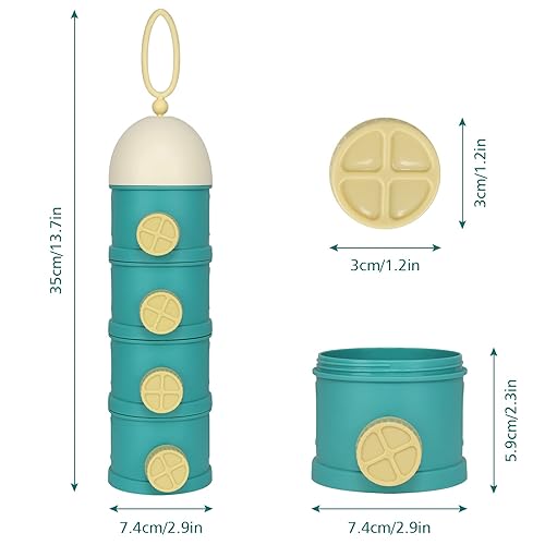 Miniatura 8 de Accmor Dispensador de fórmula para llevar, contenedor de fórmula apilable de 4 capas para llevar, contenedor portátil de leche en polvo para bebés y
