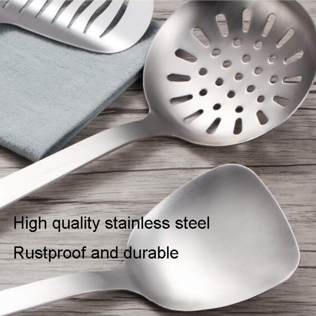 Cucharillas, cuchara de mesa de acero inoxidable, cucharas de sopa, cucharas de postre, utensilios de cocina, mango de madera, juego de cocina de acero inoxidable, pala, cuchara, colador, juego de ute