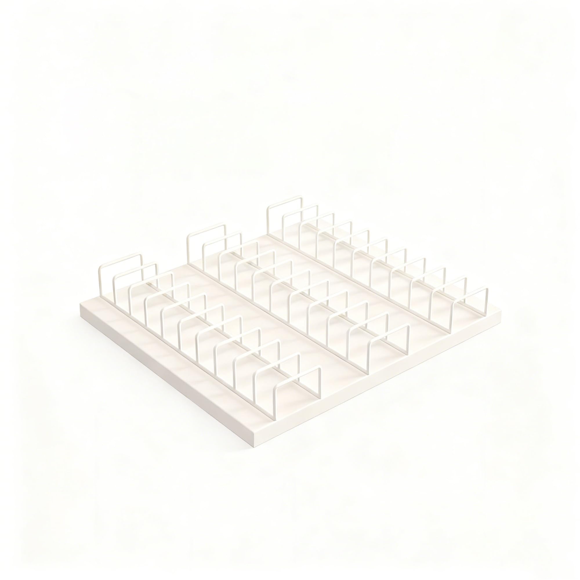 YNBSHGAA Tile Display Rack for Samples, 13x13.8x1in Desktop Organizer for Trade Shows Showrooms Retail Counters,Milky White-19.7x13.8x1in