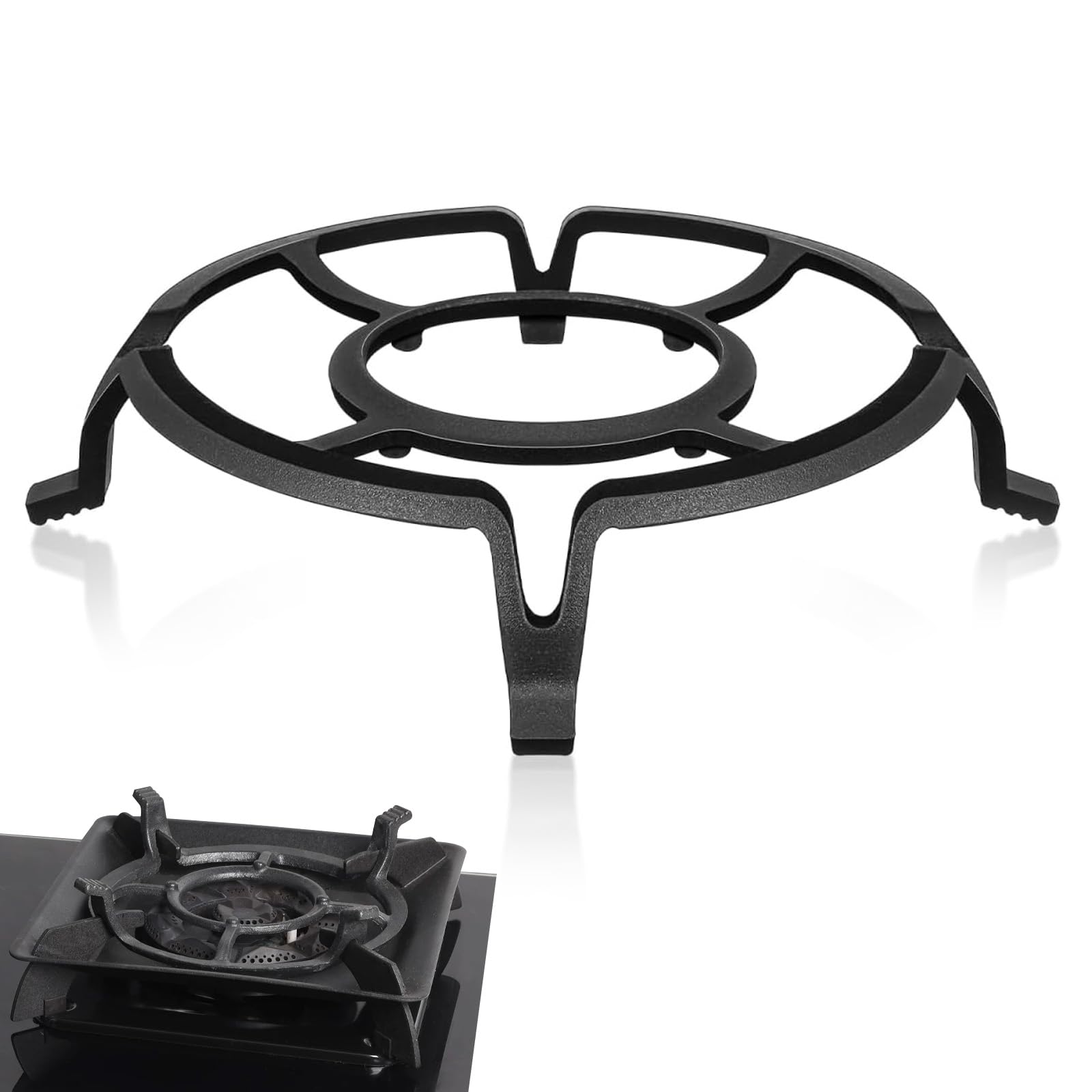 Gas Hob Pan Support, Wok Burner 19 cm Pan Stand Support For Gas Hob Four Claw Non Slip Stove Support Ring For Kitchen