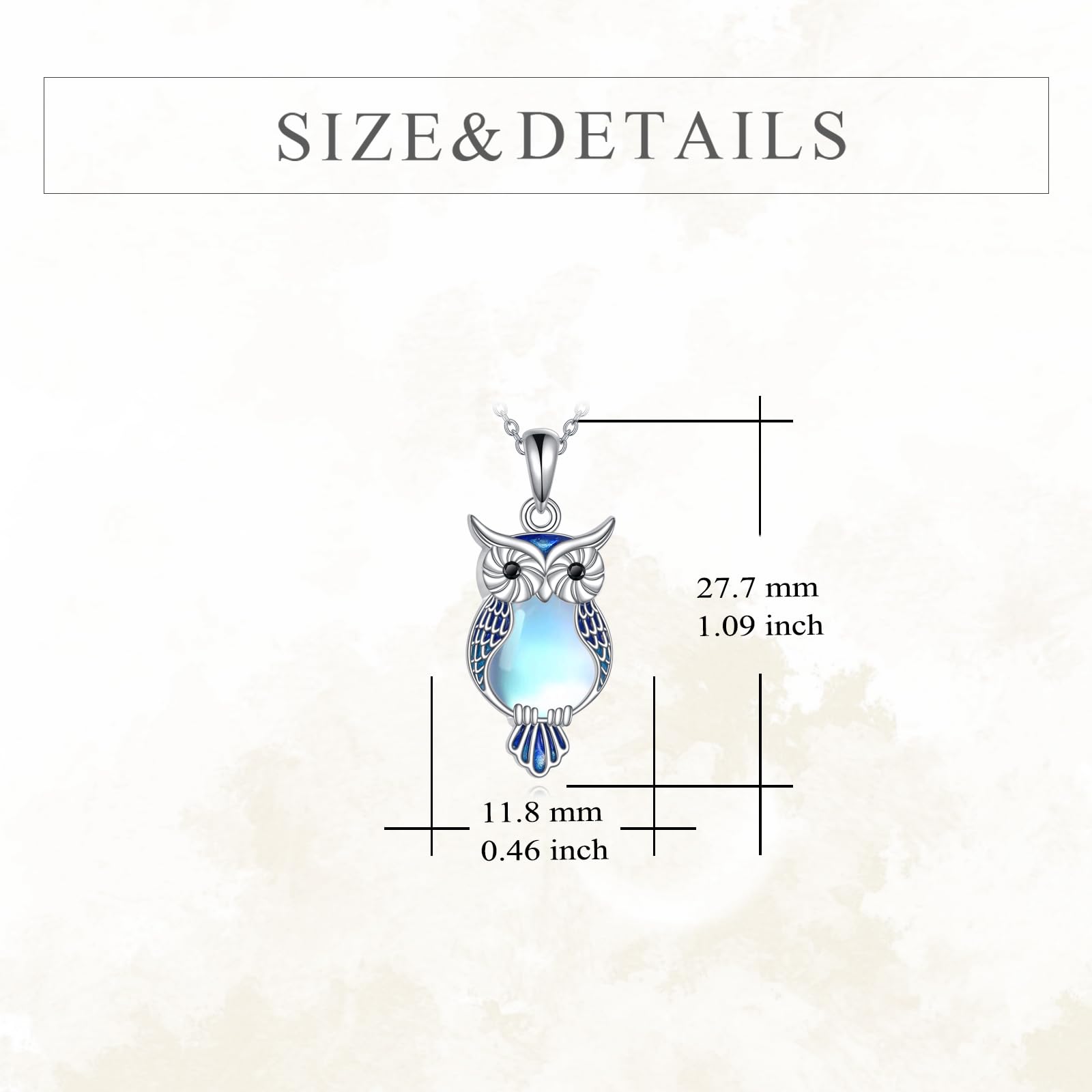 YFN Collana con animali con pietra di luna in argento Sterling con simpatici animali regalo per le donne