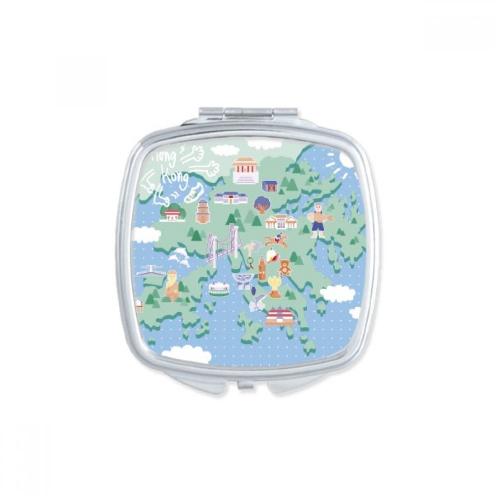 Petit cadeau mignon miroir de poche Hong Kong China Square pour femme