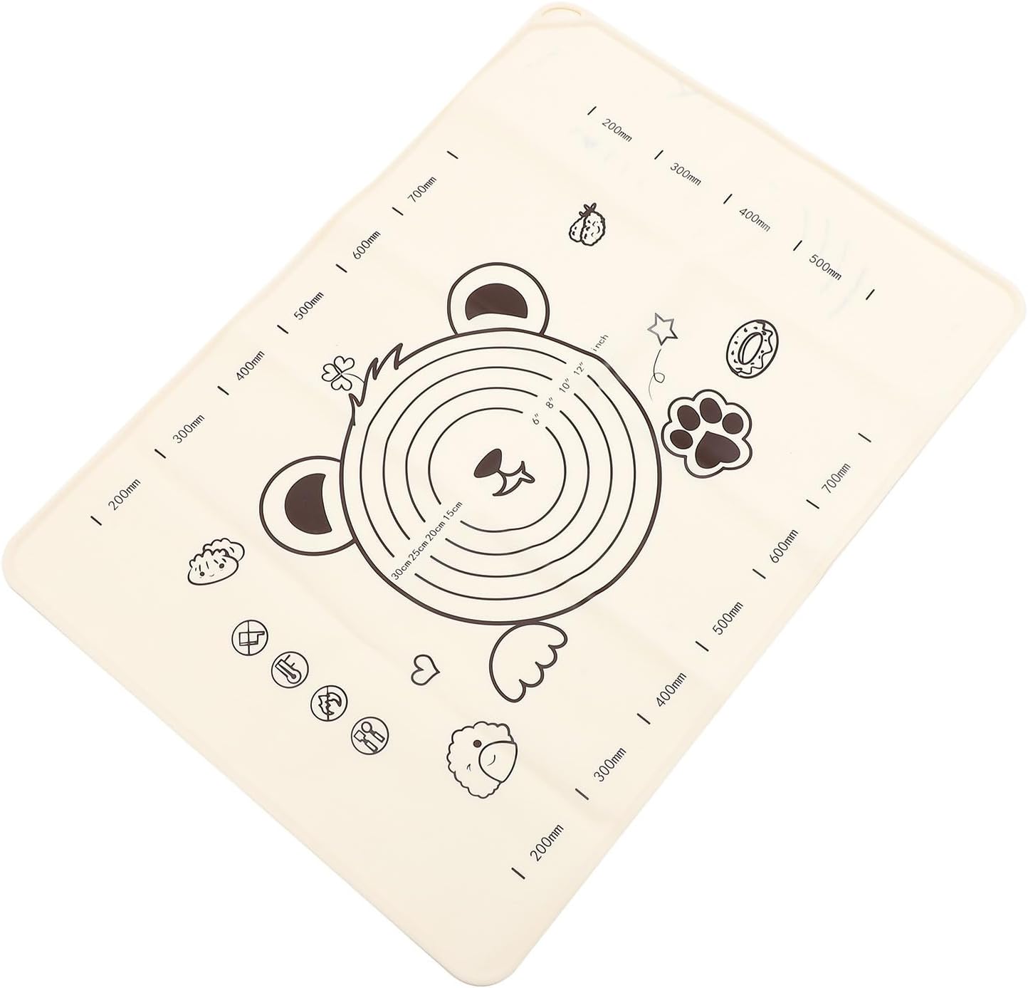 Amosfun Silicone Kneading Mat Large Non-stick Rolling Mat Heat Resistant Reusable Household Kitchen Accessory for Dough and Pizza Preparation