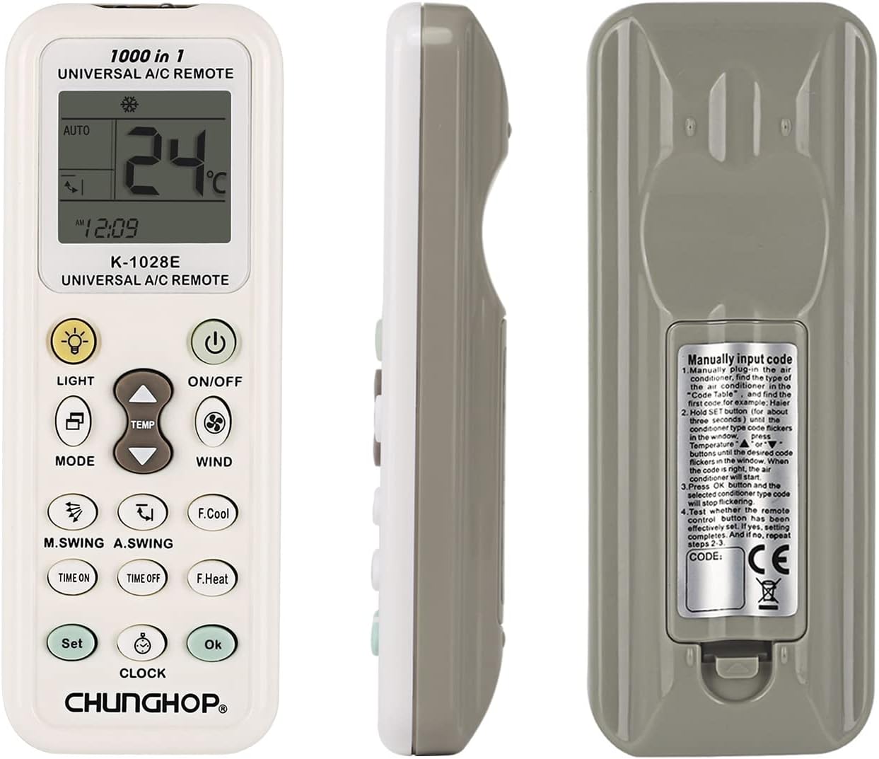 K-1028E air conditioner remote