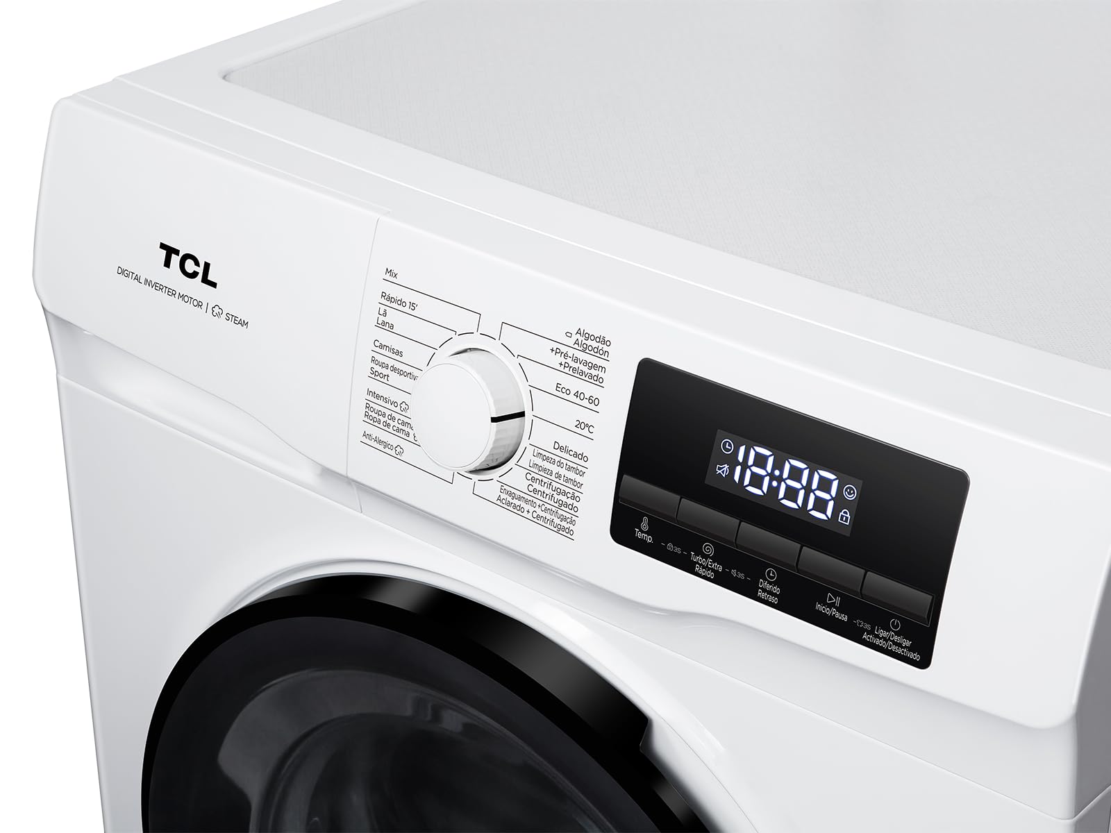 6 kg Lavadora de carga frontal Clase A de 1000 rpm con diseño ultra delgado de 455 mm, motor Inverter BLDC, lavado rápido de 15 min y vapor antibacterias