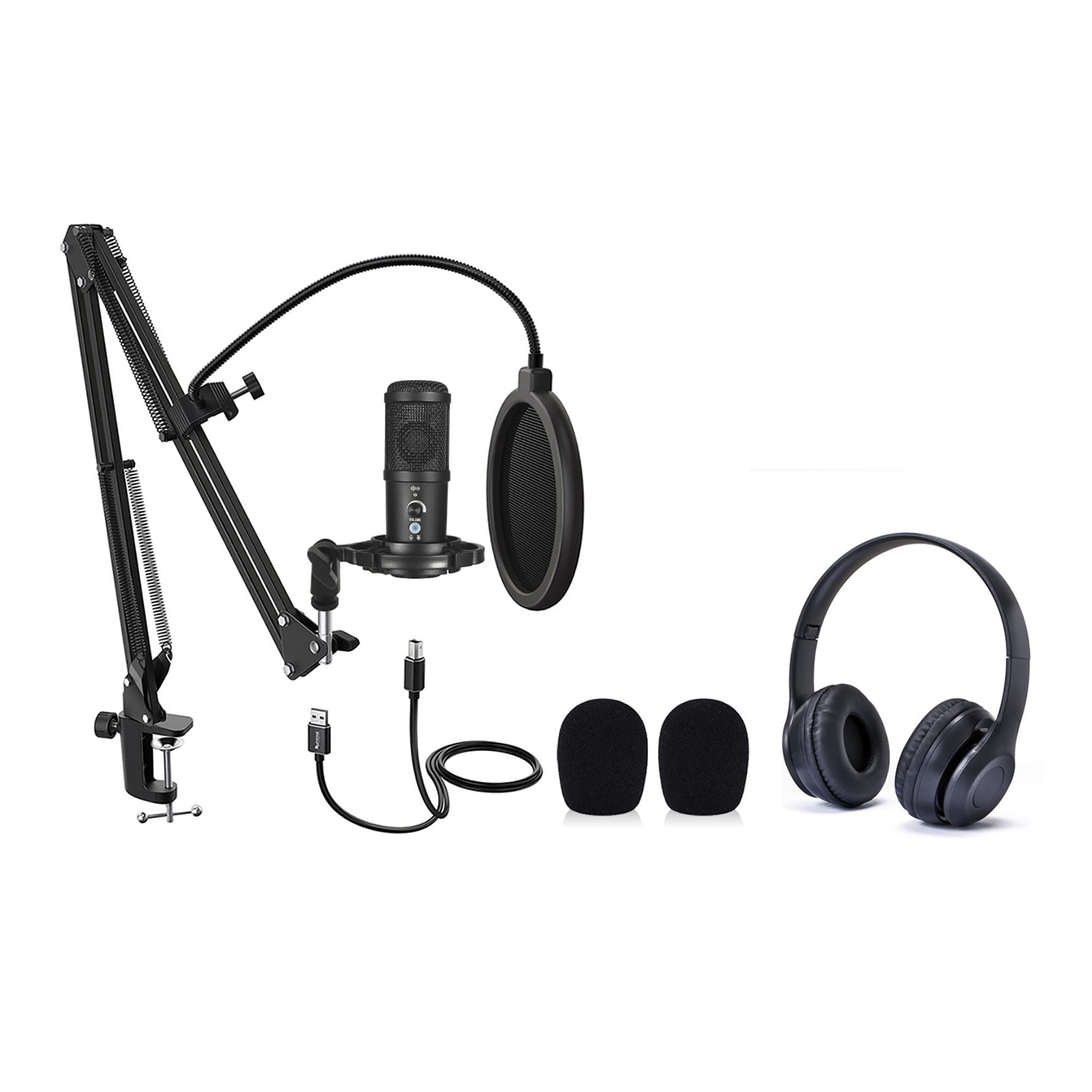 Easypix MYSTUDIO Podcast - Equipo Completo con micrófono y Auriculares para grabaciones de Audio