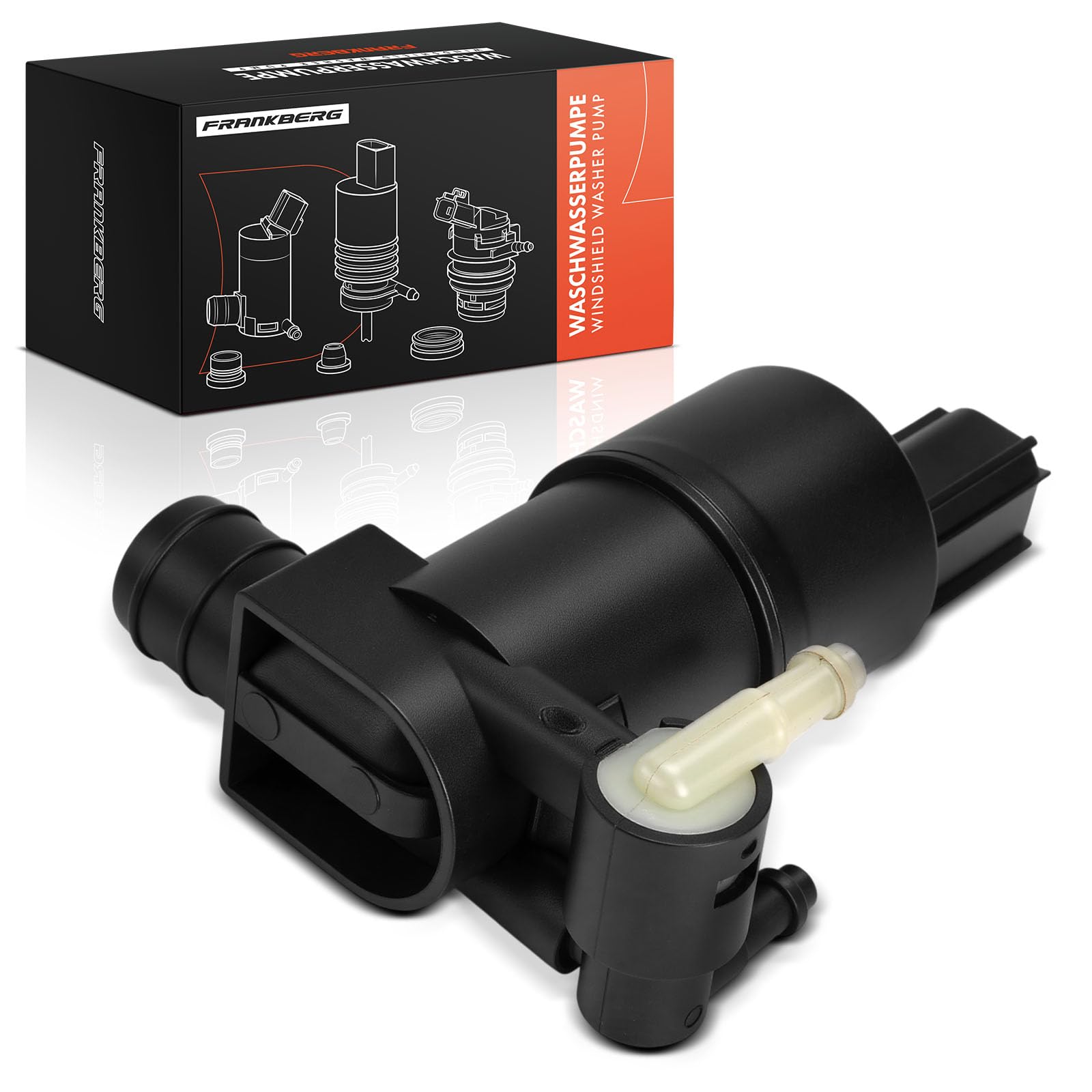 Frankberg Pompa lavavetri Pompa acqua lavaggio Pulizia vetri Anteriore Posteriore 2-Poli Compatibile con Ecosport Focus III Turnier Tourneo Custom V362 F3 Focus III Replace# 1791581