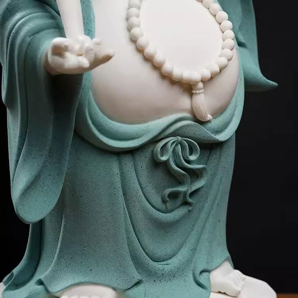 Escultura de Estatua de Buda Oficina Cerámica Maitreya Buda Artesanía Adornos Sala De Estar Lucky Bodhisattva Decorativos