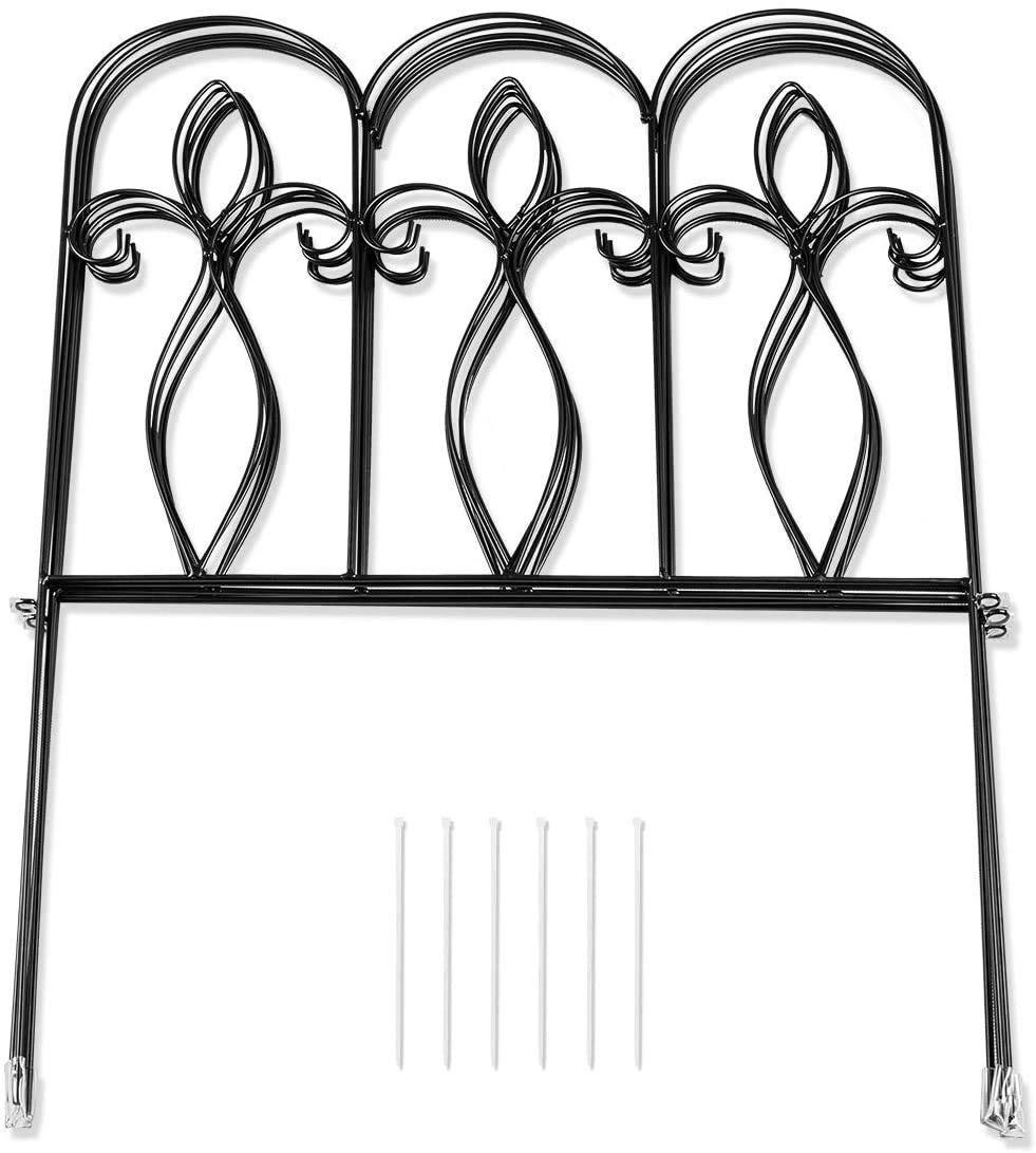 Decorative Garden Fence Rustproof Coated Metal 32in x 10ft Border