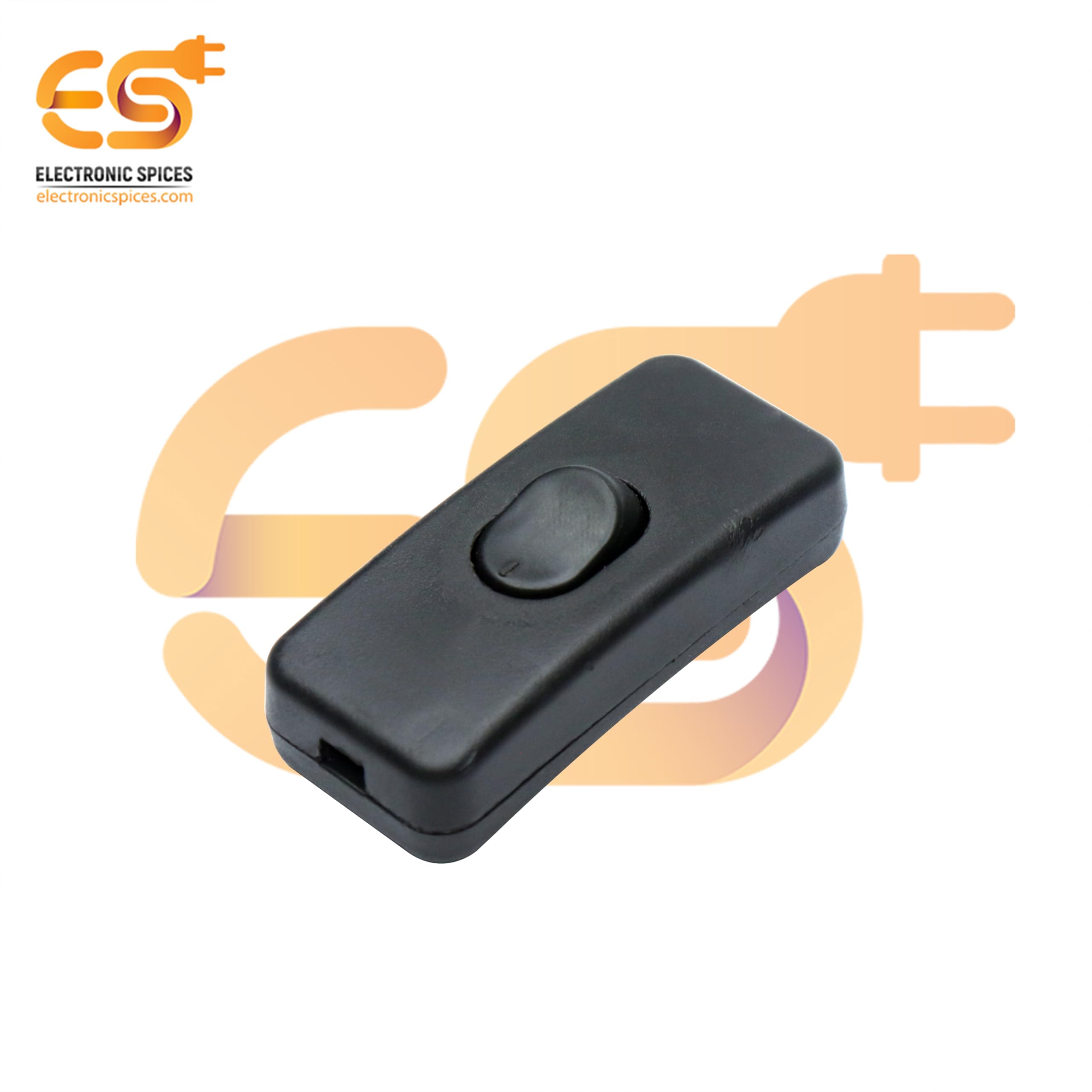 Electronic Spices Black SPST Halfway Rocker Button Inline Switch For Table Lamp (Pack of 10)