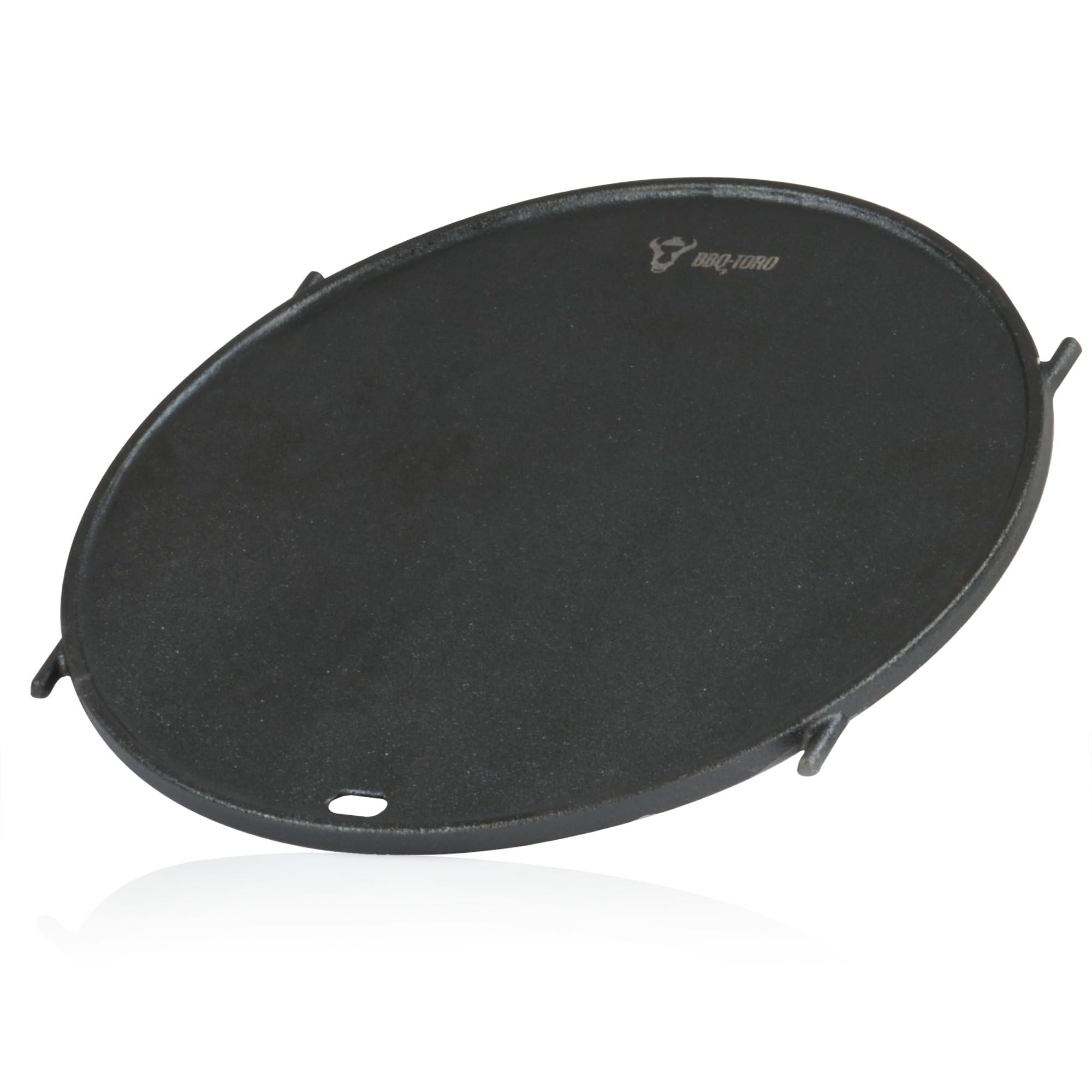 BBQ-Toro Żeliwna płyta grillowa, Ø 30 cm, płyta grillowa Plancha do systemu rusztu grillowego, okrągła płyta dwustronna, do systemu Weber Gourmet BBQ (GBS), wkładka do rusztu do grilla, Sear Grate do