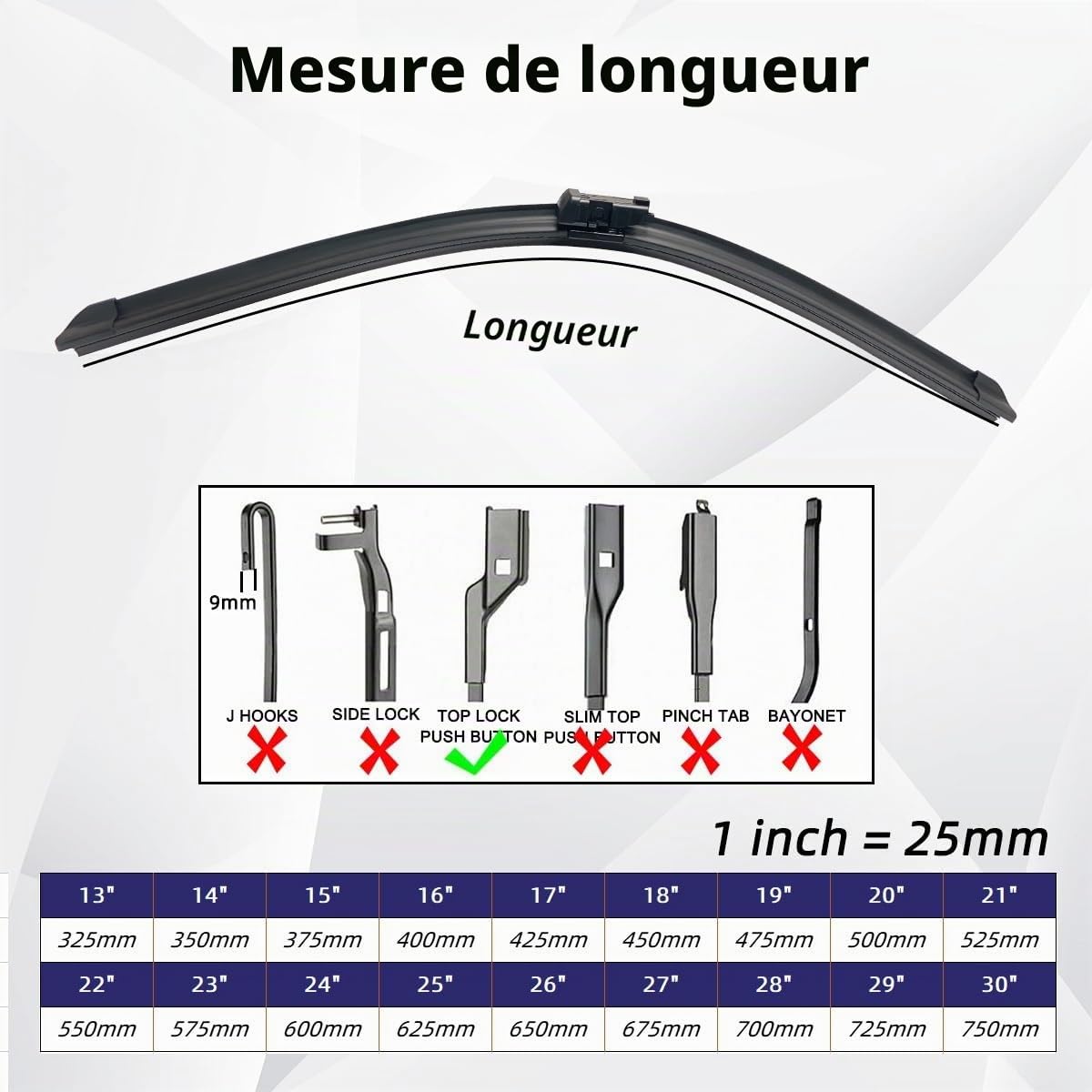 Essuie-glace de voiture compatible avec Fiat Panda MK3 2012-2019 Balais d'essuie-glace avant et arrière de voiture Essuie-glaces en caoutchouc souple Pare-brise automatique 24"+15"+11"2016 2017 2018 (