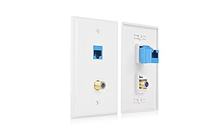Cable Matters 2-Port Ethernet Coax Wall Plate - White