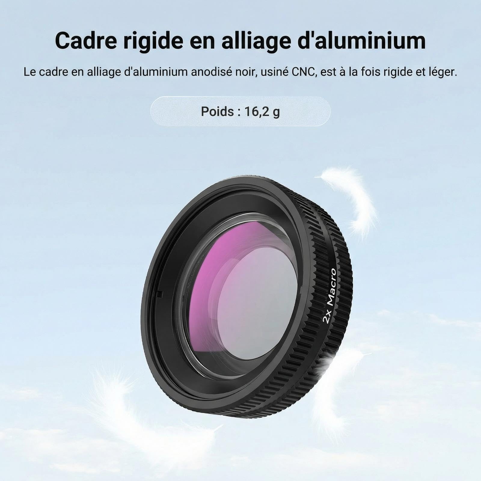NEEWER Objectif Macro Compatible Uniquement avec DJI Osmo Action 6,Accessoires pour Photographie Rapprochée avec Caméra d'Action,Grossissement 2X,2 éléments 1 Groupe,Plage de Mise au Point 3-4cm,LS010