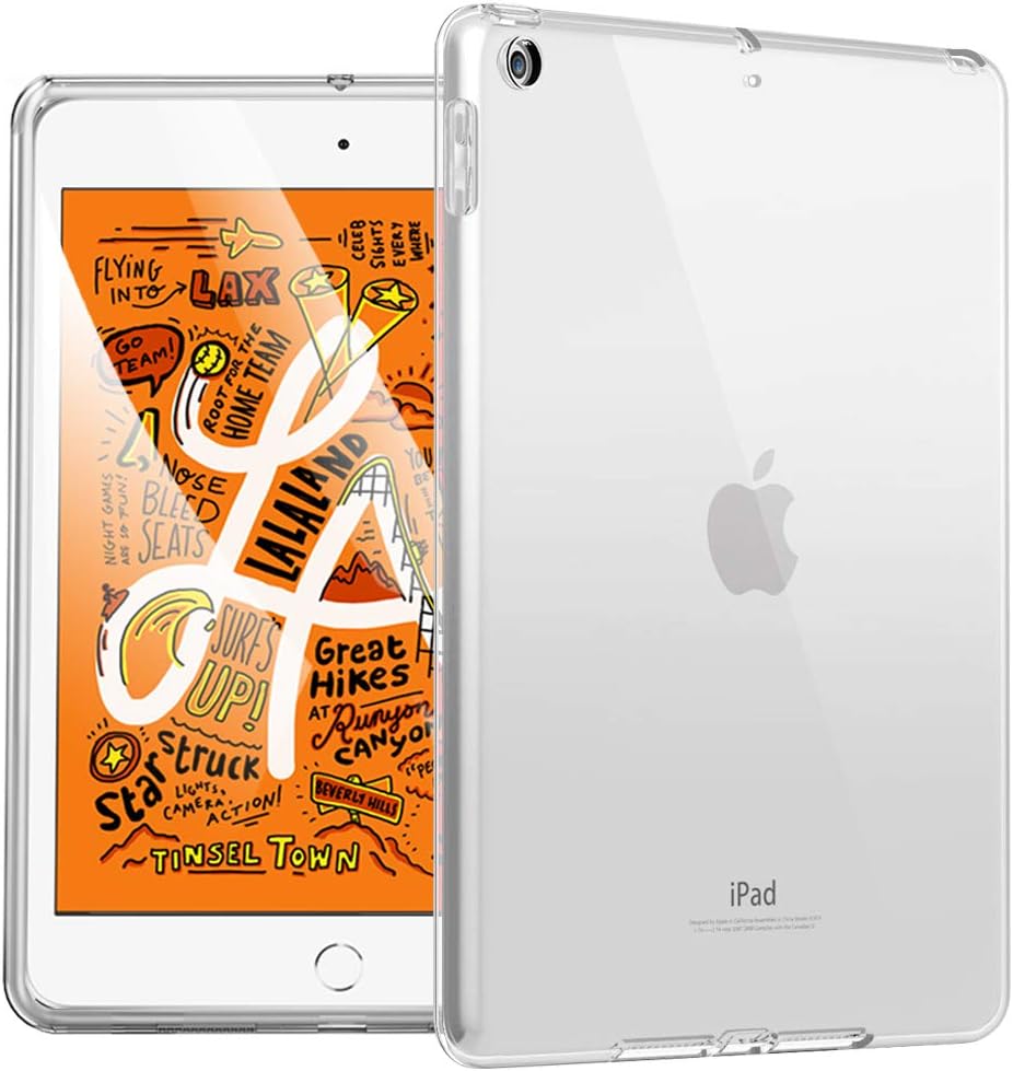 HBorna Clear Case for iPad Mini 5th Generation 2019, Slim Lightweight Protective Silicon Back Cover for Apple iPad Mini 5, Clear