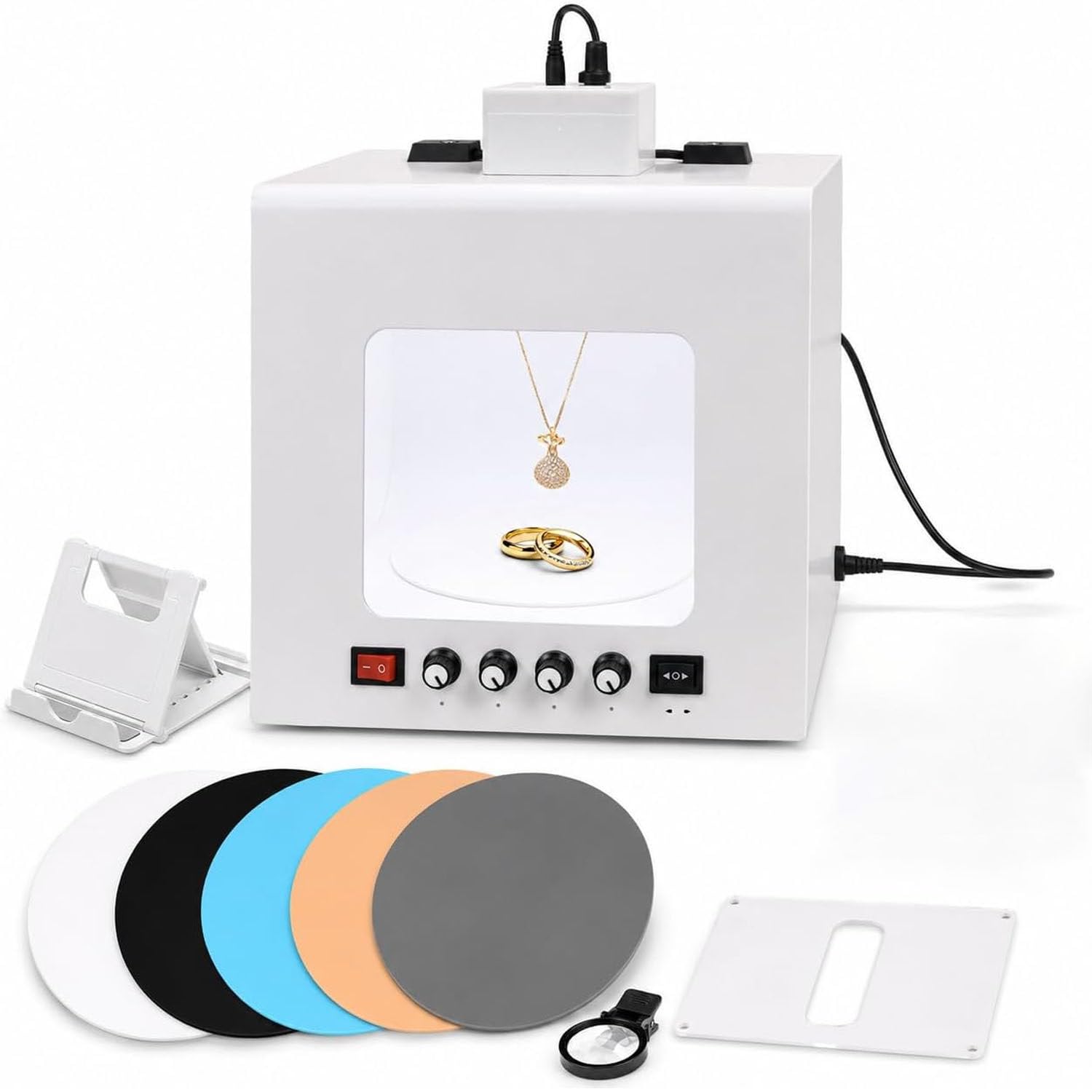 Tenda Fotografica Dimmerabile,Mini Light Box per Prodotti Piccoli T30 | Struttura Leggera Trasportabile,Montaggio Rapido,Illuminazione Uniforme per Foto Amatoriali E Professionali