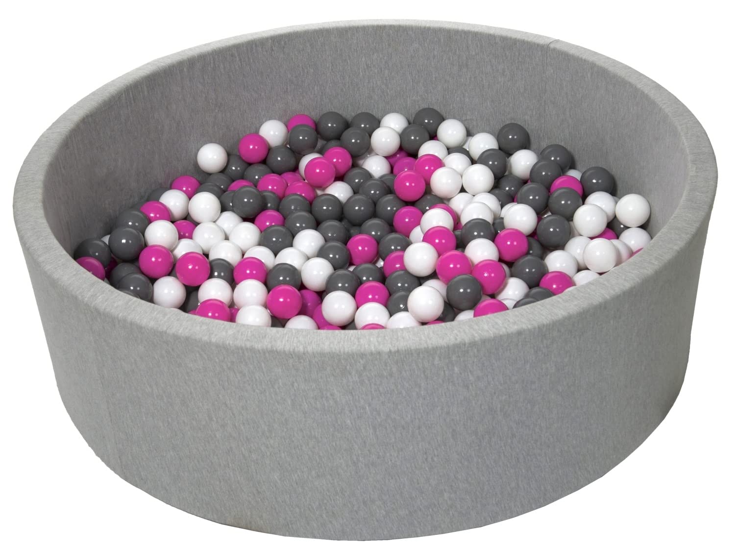 Velinda Piscina Gioco, Piscina secca Bambino Palle Palline 600, O 125 cm (Colori delle Palline: Bianco, Rosa, Grigio)