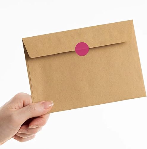 Miniatura 7 de Calcomanías redondas rosas de 34 pulgadas con código de color, impermeable, rollo extraíble de 1000 unidades