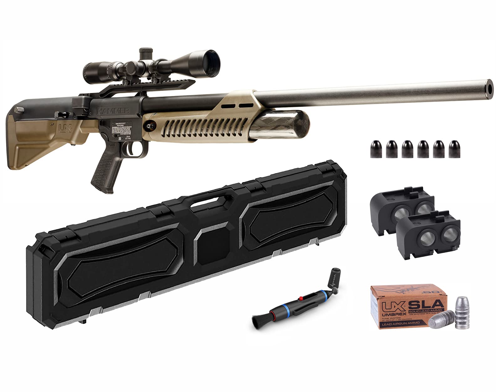 Buy Umarex Hammer .50 Cal PCP Pellet Hunting Air Rifle with 412x40