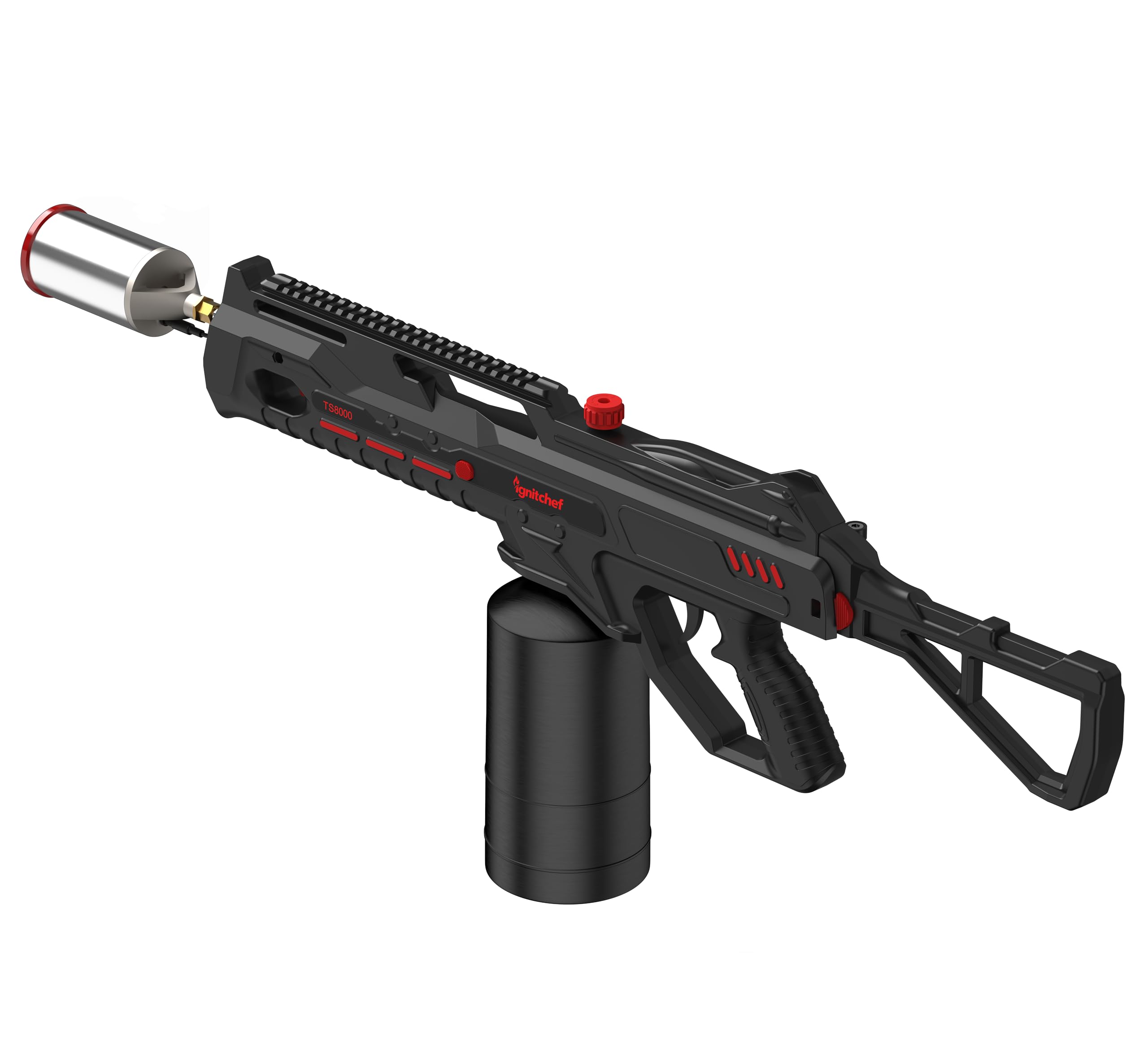 IgnitChef Propane Torch Gun with One-Touch Max Fire, Kitchen Blow Torch for Sous Vide Searing Steak, Grill, Charcoal Starter, Campfire Cooking Torch (Propane Tank Not Included)