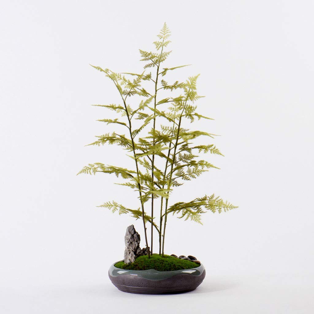 IUokLU Artificial plant Chinese Zen Simulation Tree Wenzhu Bonsai Rockery Taihu Stone Porch Living Room Hotel Soft Decorations