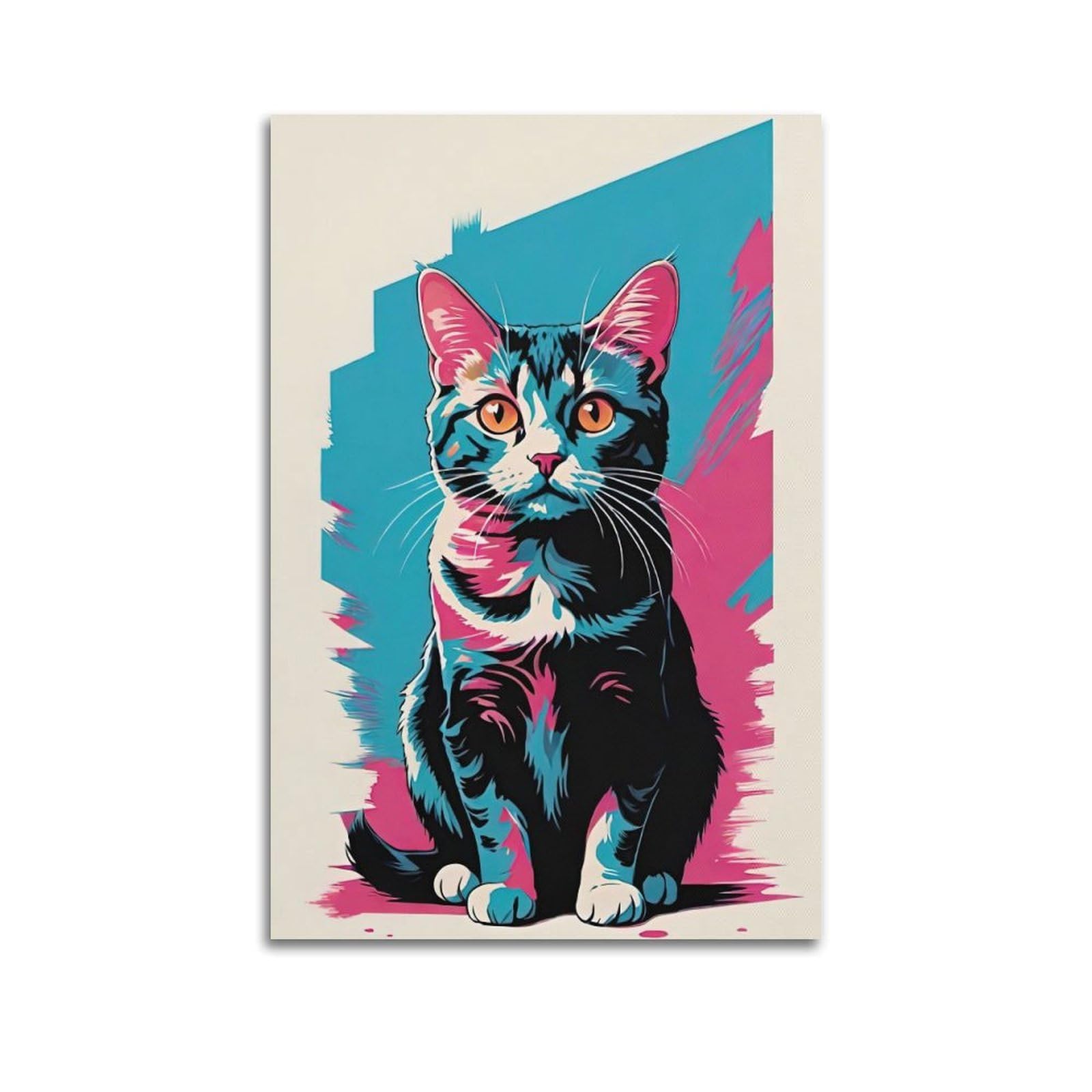 WPHSFX Animal Artwork Poster Lonely Kittens Poster Decorative Painting Canvas Wall Posters And Art Picture Print Modern Family Bedroom Decor Posters 24x36inch(60x90cm)