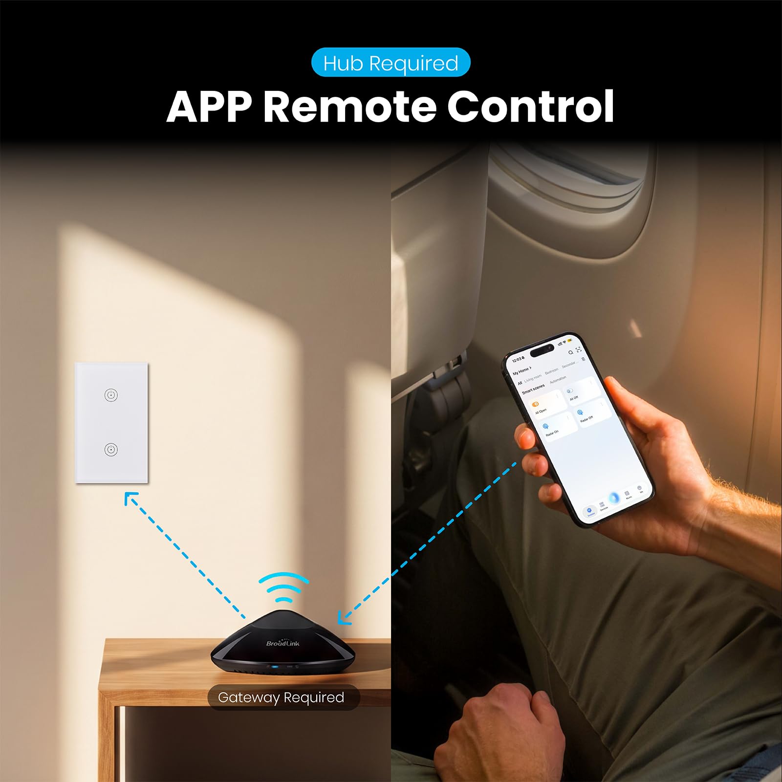 BroadLink Interruttore intelligente della luce, interruttore touch a parete