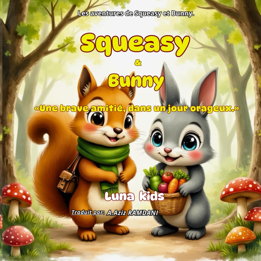 Squeasy et Bunny "une brave amitiè, dans un jour orageux.": Un conte illustré pour enfant plein de douceur, de courage et d’amitié . Histoire du soir pour enfants de 1 à 5 ans