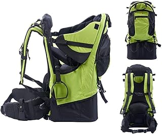 BJYX Mochilas Portabebé para Montañismo Viajes Senderismo al Aire Libre con Mochila Extraíble Toldo Cubierta de Lluvia Integrados Impermeable Prueba de Lluvia Prueba de Polvo Prueba de Viento,Verde