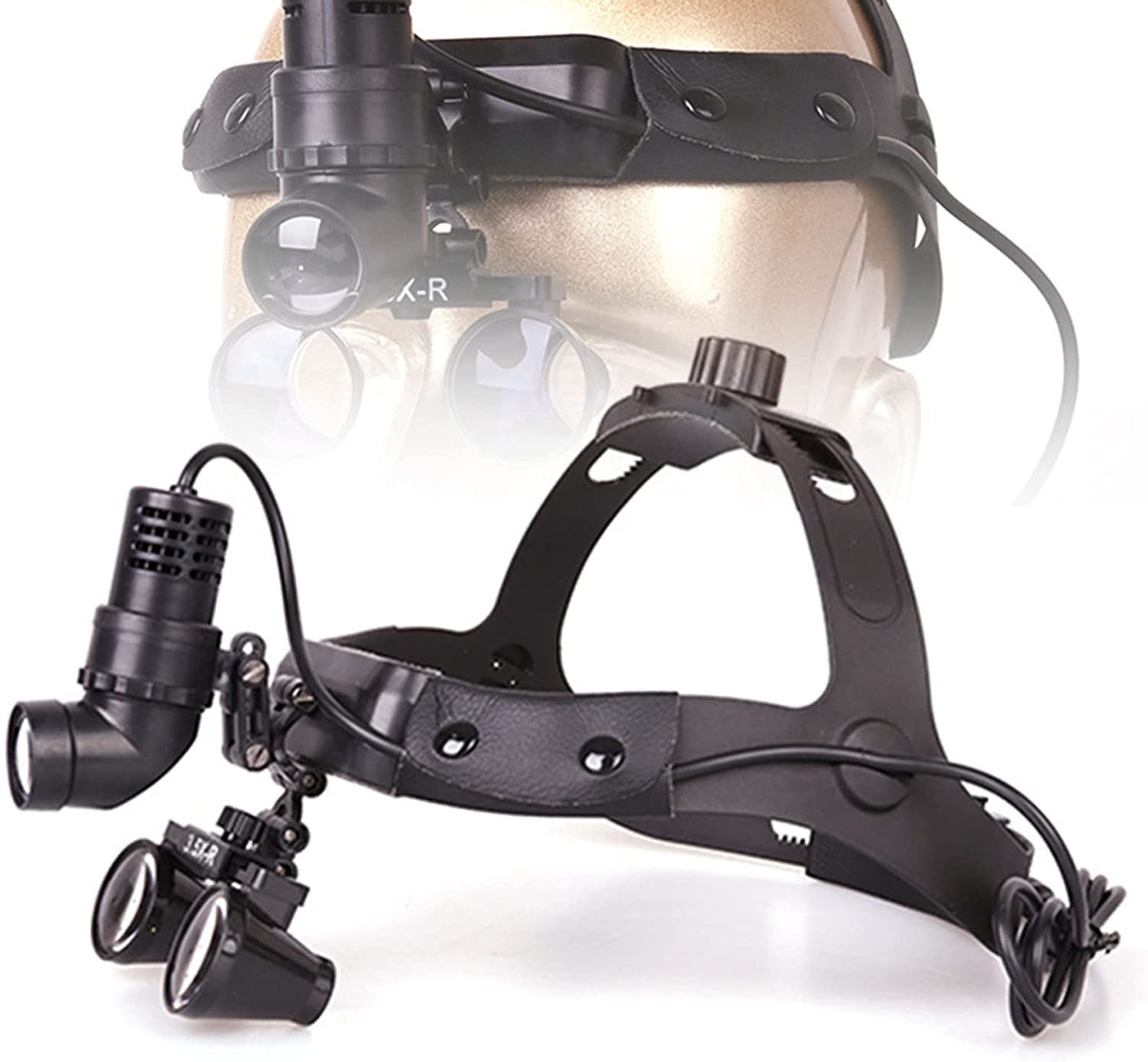 asdchZen Surgical Loupes Dental 2.5X 3.5X Dental Binocular Magnifier Headband With 5W With Aluminum Box