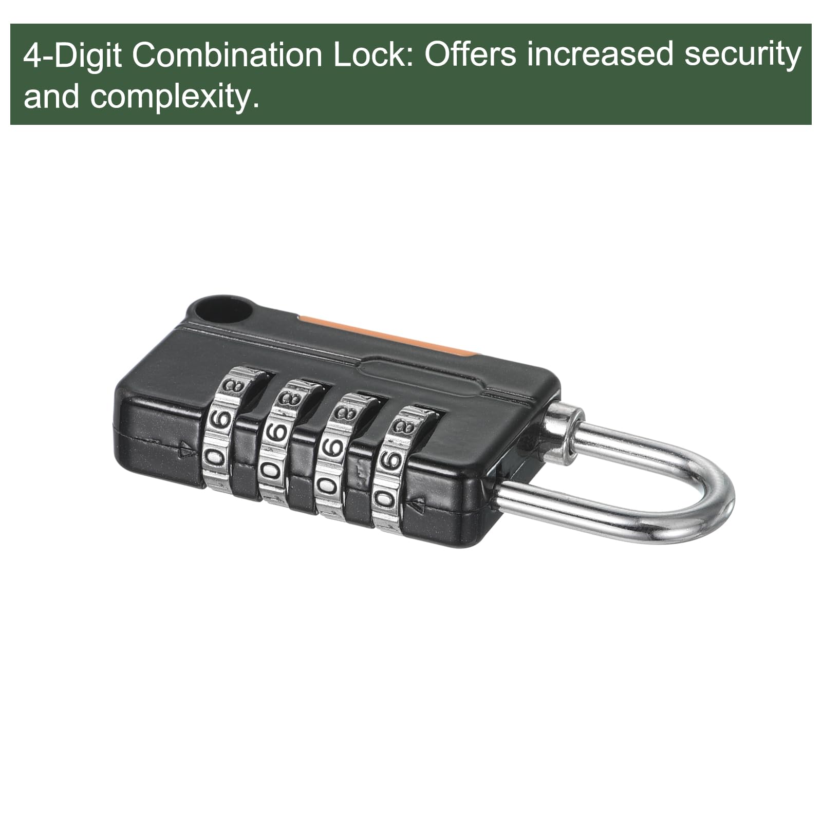 YOKIVE 1 Set 4 Digit Combination Lock with Security Cables, Outdoor Padlock Steel Lock Chains, Black, 6.5Ft - Image 4
