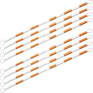 OranLite 8-Pack Retractable Traffic Cone Bars 4-7 Ft Expandable Reflective Barriers for Parking Lot, Road Work Safety