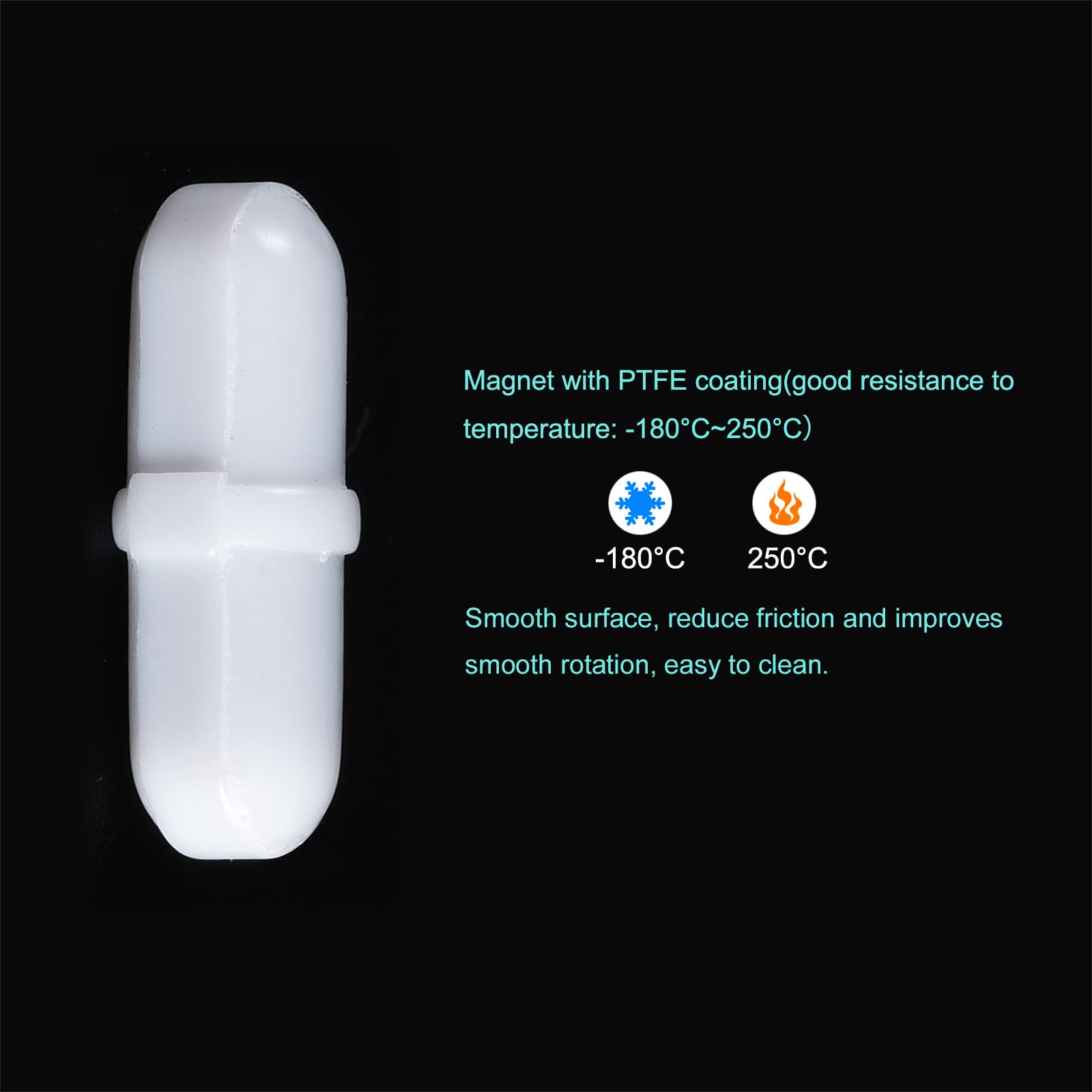 3 Barreaux Aimantés PTFE Blanc – Forme Anneau, 30mm X 7mm – Pour Agitateur De Laboratoire