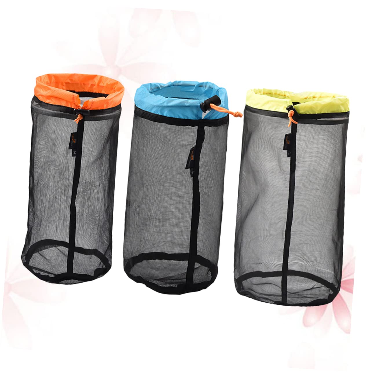 Ciieeo 3pcs Mesh Drawstring Bag for Comforter Laundry Storage Sack Large Size Pouch for Camping Hiking