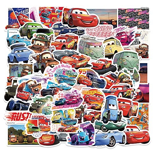 Moves Cars Stickers Pack 50PCS Cute Cartoon Sticker for Kids Teens Adults Waterproof Vinyl Kawaii Decals for Water Bottles Laptop Luggage Teacher Rewards Party Supplies