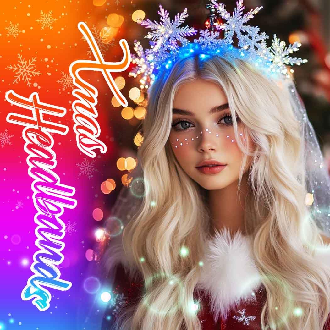 Fashband LED Headband Light Up Snowflake Hair Hoop Feather Hair Accessories for Women, Multicolour - Image 3