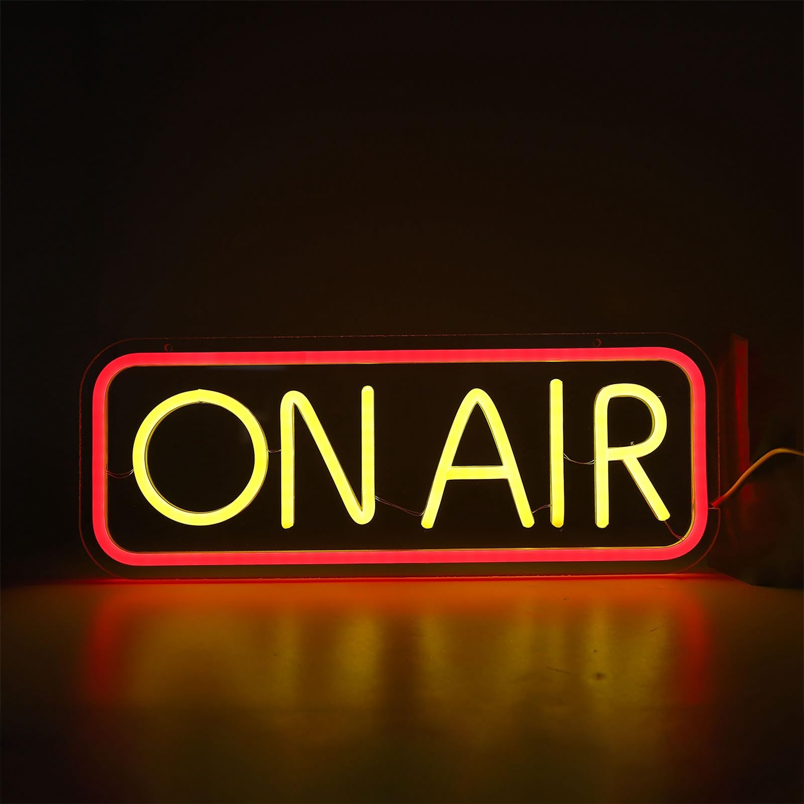 Auf Luftschild, Transparent Warnschild für Streaming -Aufnahmen, Spielzimmer oder Bar -Studiodekoration, Einfacher und Einfacher Schalter, USB Betriebene Neon -Nachtlicht, 15,7 X