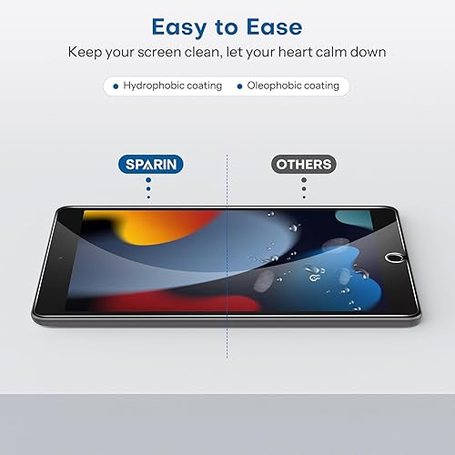 Miniatura 6 de SPARIN mica protectora para iPad Pro de 10.5 - Vidrio templado de doble protección, compatible con lápiz Apple, apto para funda, de borde redondo de
