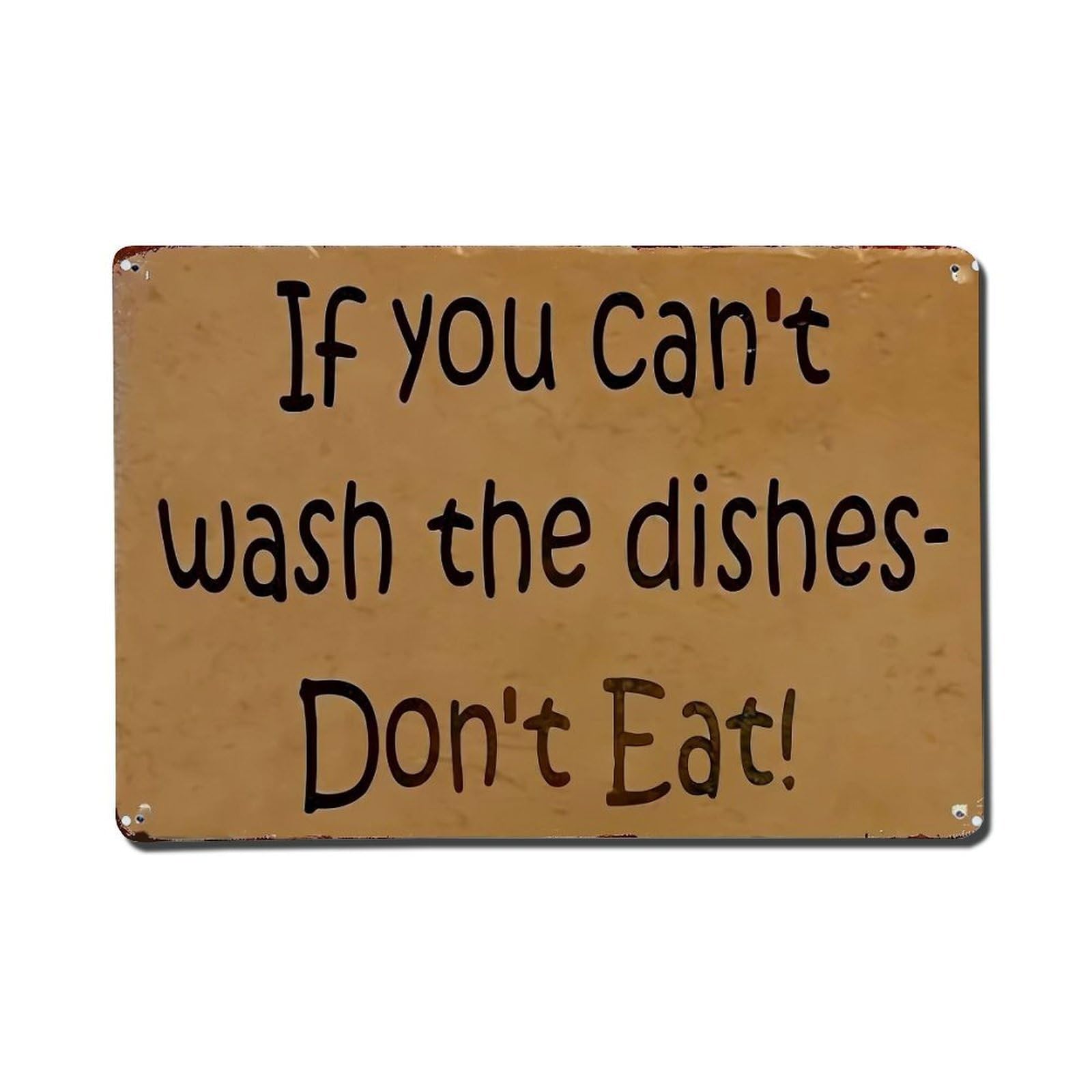 Jdfenggu Vintage If You Cant Wash Dishes Retro Metal Tin Sign, Metal Poster For Bar, Home, Man Cave, Kitchen, Laundry Room Art Decor 8X12 Inch