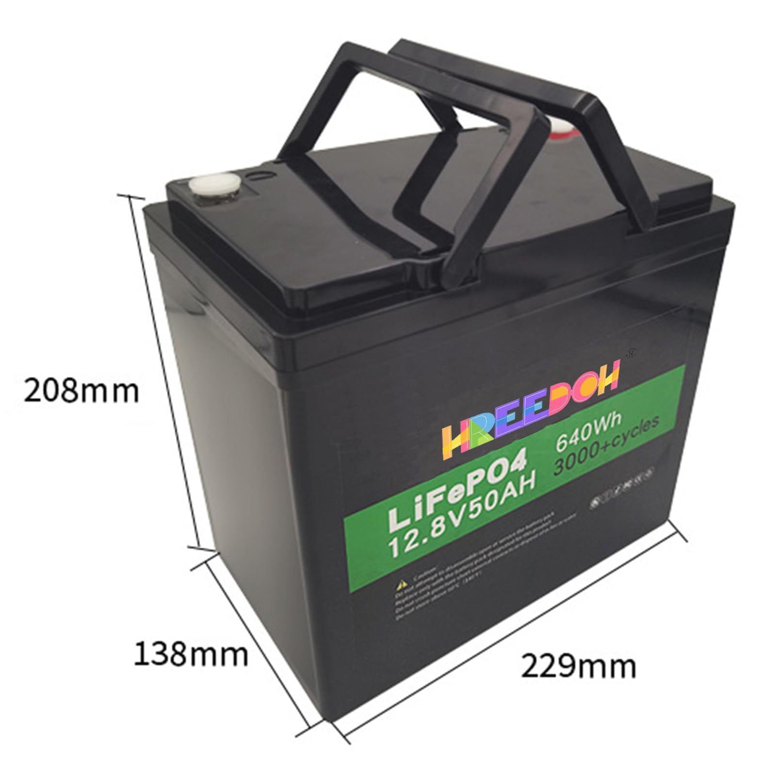 Batería de fosfato de Hierro y Litio 12 V y 50 Ah, Paquete de baterías de Litio de Repuesto para Sistemas solares, Almacenamiento de energía de vehículos recreativos con BMS.