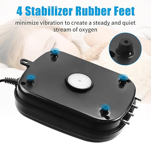 AQUANEAT Aquarium Air Pump 300GPH, for up to 200 Gallon Fish Tank, Powerful Hydroponic Aerator Pump, Adjustable Oxygen Bubbler