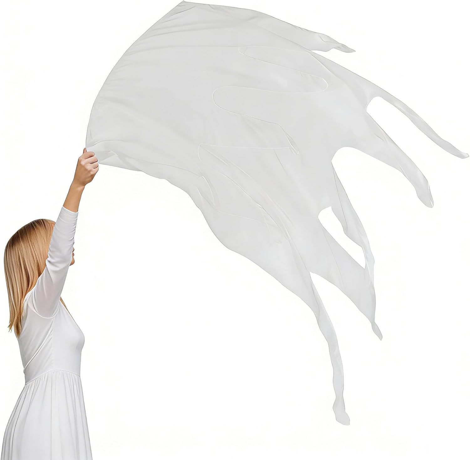 Wuchieal Consuming Fire Worship Flags, Holy Fire Worship Flag, Holiness Church Praise Dance Flags (White, Medium)