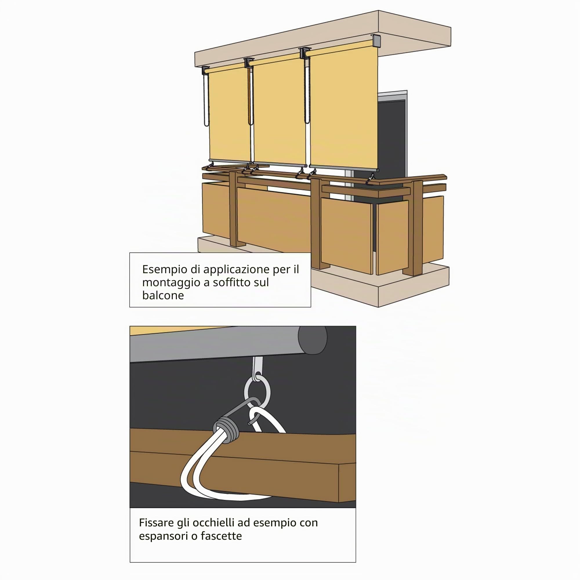 paramondo Tenda da Sole Verticale a Rullo per Esterno Avvolgibile Anti UV Protezione della Privacy Impermeabile Resistente, 160 x 240 cm [LXA] Sabbia