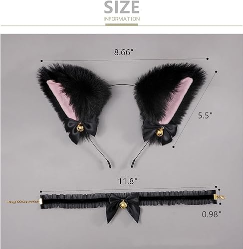 Miniatura 3 de Diadema Fxaelian con orejas de animales, zorro, gato, perro, para disfraz de Halloween, cosplay y fiestas