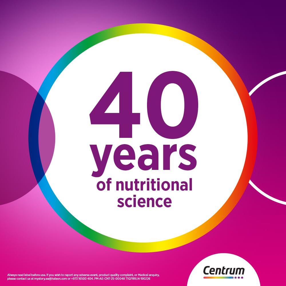 Centrum Women Multivitamin 100 Tablets - Complete Daily Vitamins & Minerals Tailored for Women with Iron, Folic Acid, Calcium & Biotin for Energy, Bones, Skin and Hair - 100-Day Supply