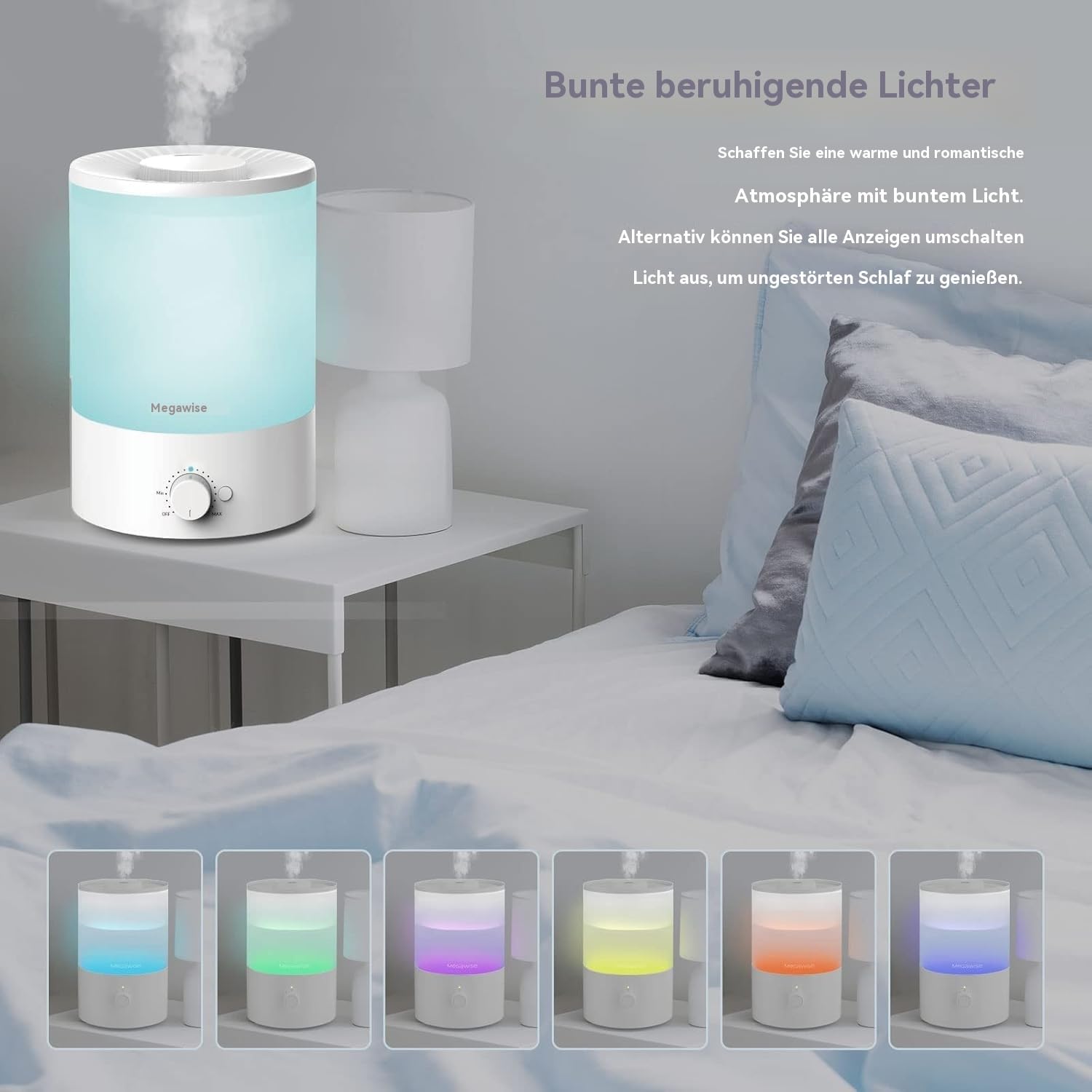 Humidificador megawise cool mist, adecuado para humidificadores ultrasónicos de relleno superior de 3,5 litros en dormitorios, salas de bebés, oficinas