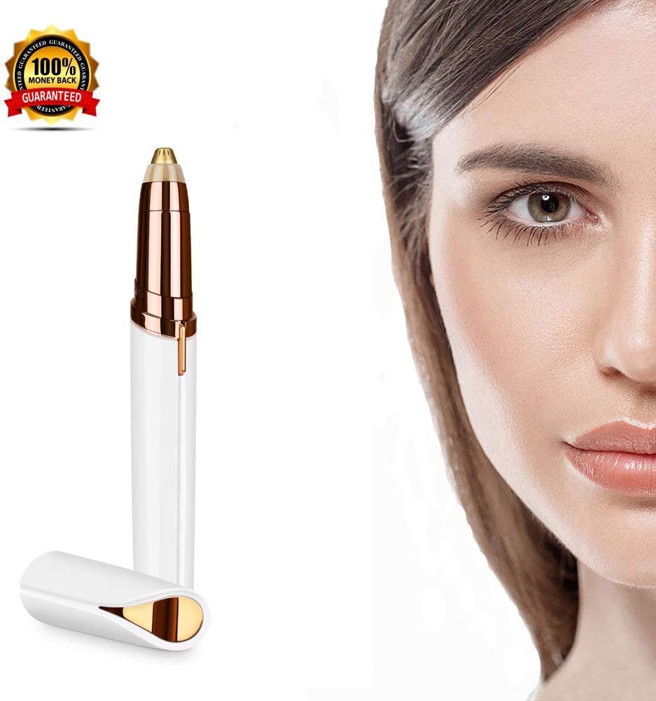 ANARIO Electric Eyebrow Hair Remover Mini Eyebrow Trimmer Painless Safe Facial Hair Removal for Women As Seen On TV (White)
