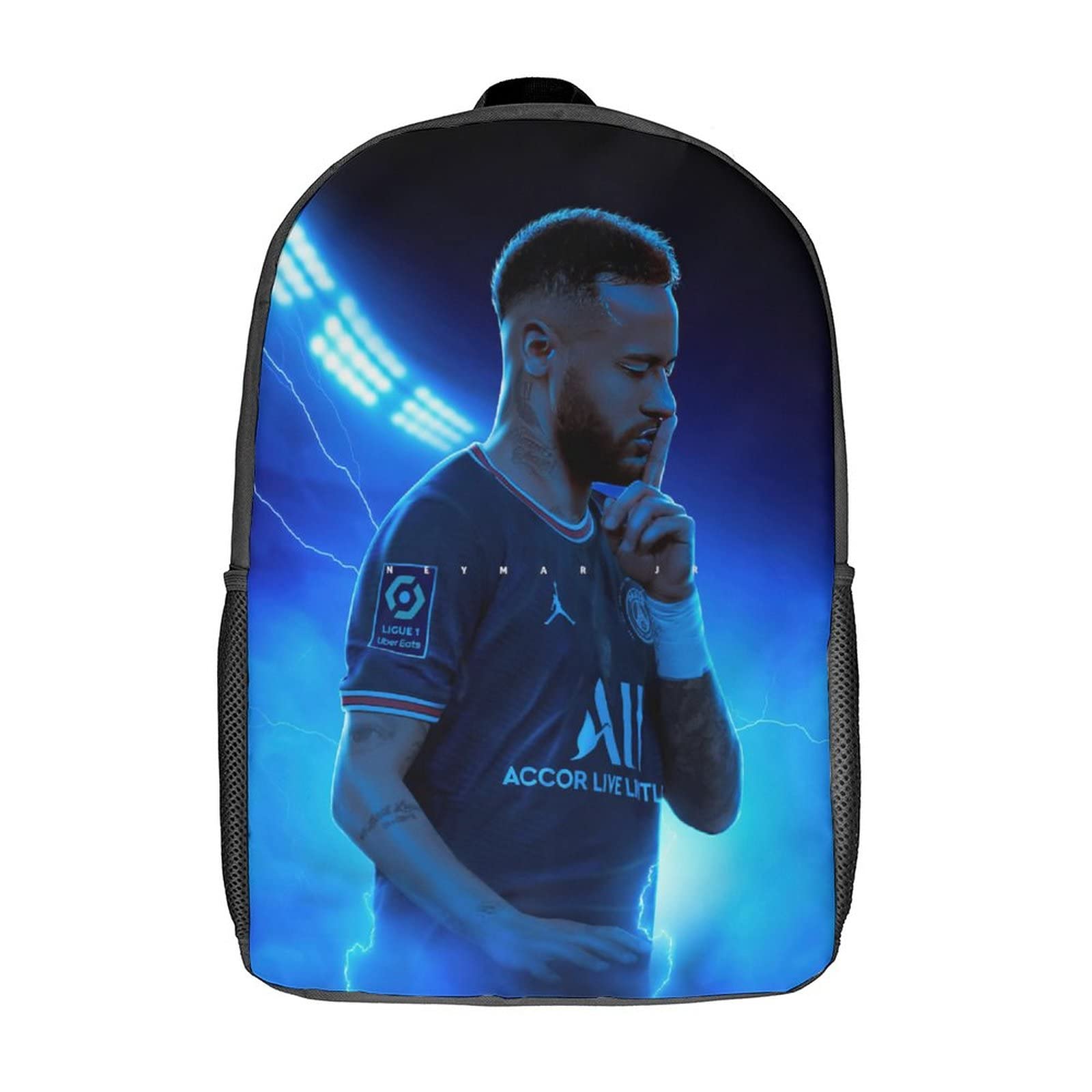 Genbak Unisex Kids Style-7 Neymar Backpacks Kids School Backpack School Bag 3D Printed Football Star School Bag For Boys Elementary And Middle School Students 17Inch