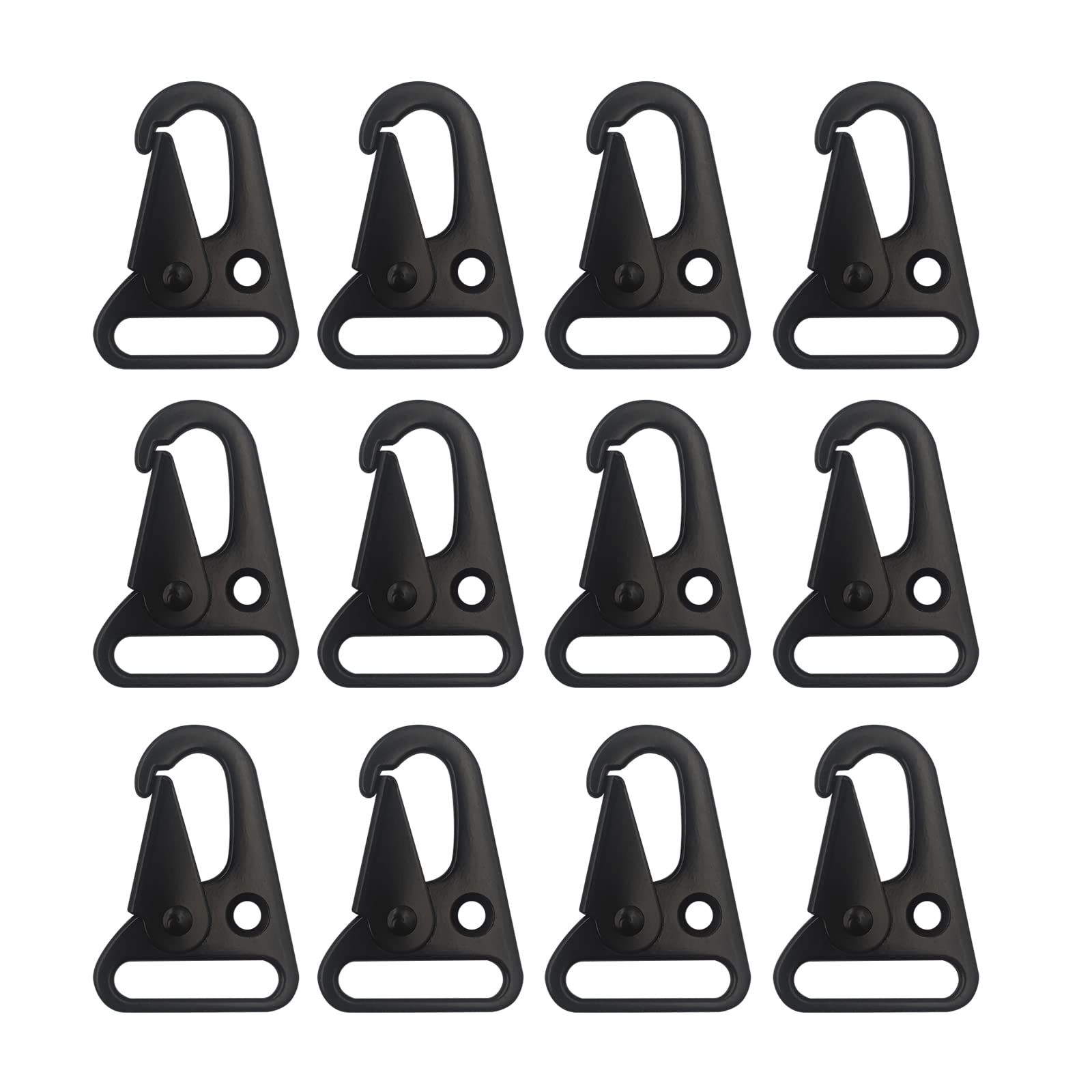 12Pieces Black Sling Clip Clasp Olecranon Hook for Keychain Snap Hooks Outdoor Tactical (1